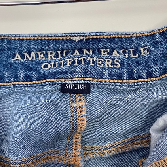 SOLD AEO Distressed Stretch Hi-Rise Jean Shorts - Picture 5 of 7